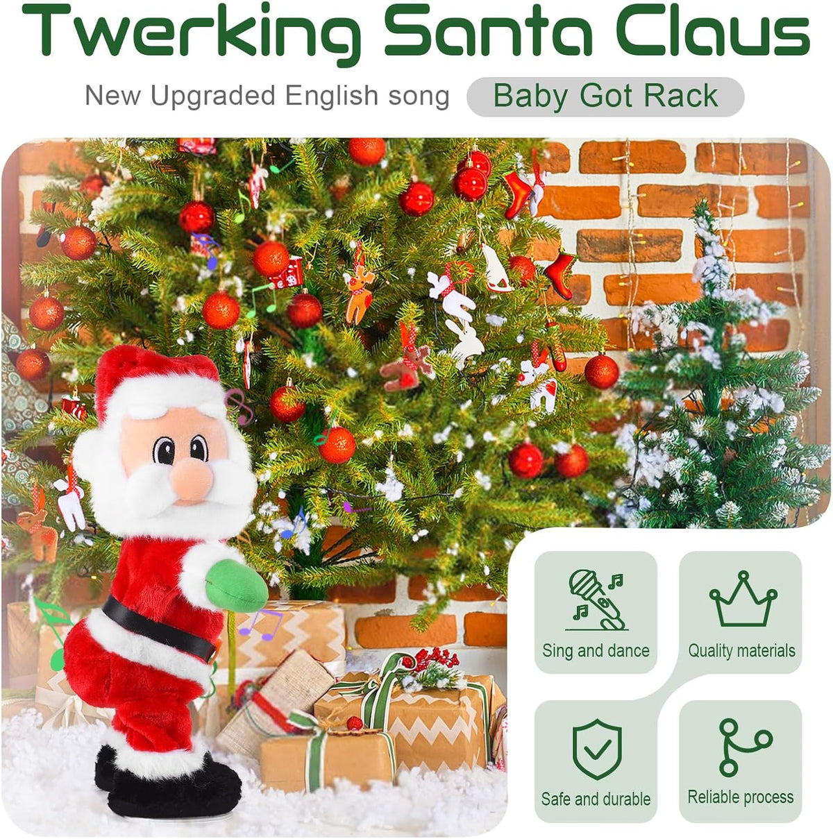 Twerking Santa Claus, Booty Shaking Dancing Santa Claus with Music