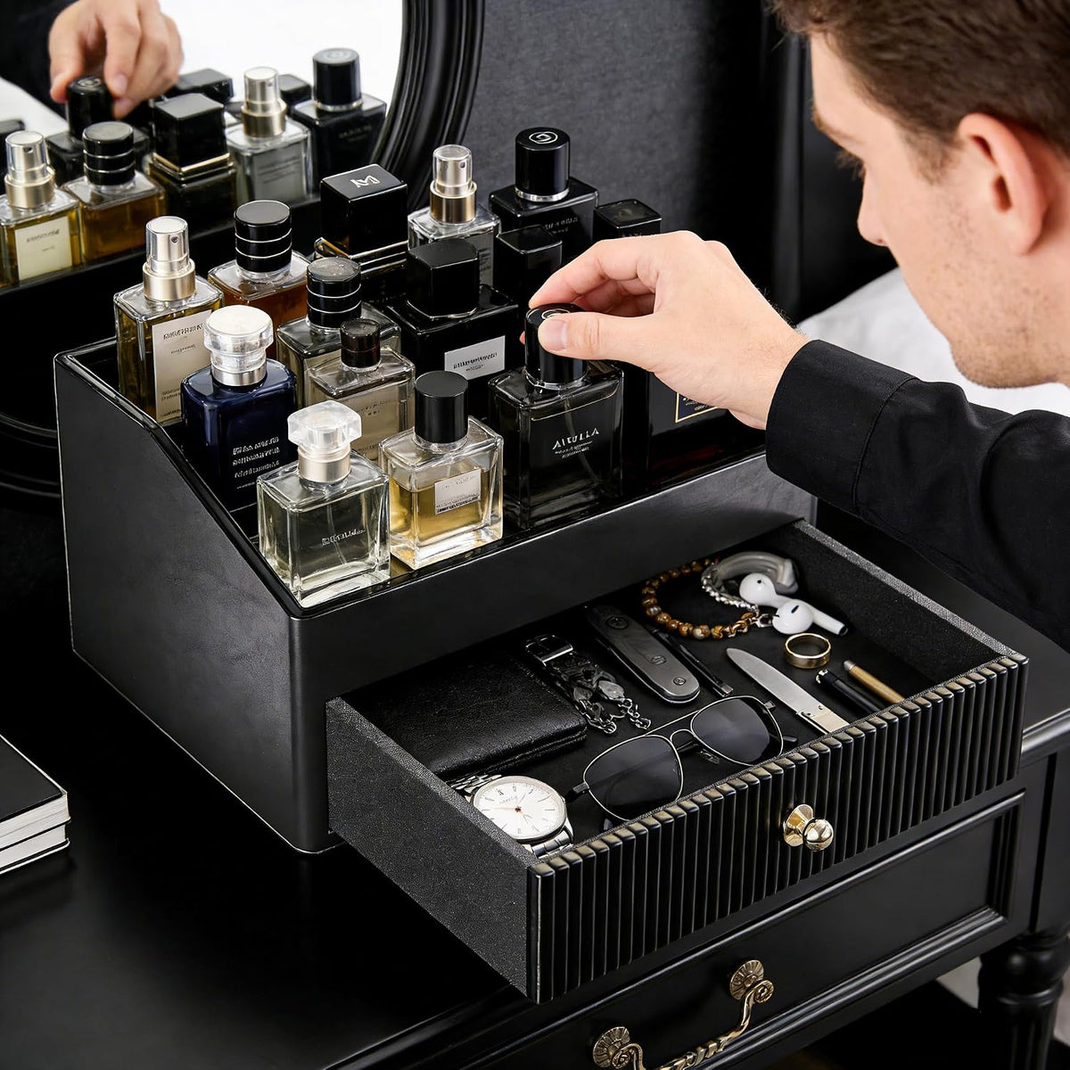 Cologne Organizer for Men,Cologne Stand,Organizador De Perfumes,Estante Para Perfumes,Dresser Organizer Countertop,Mens Bedroom Essentials,Gifts for Men,Mens Valentines Day Gifts