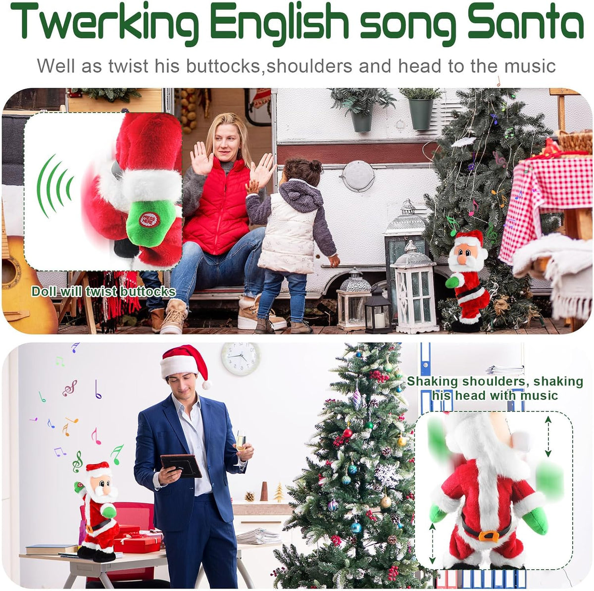 Twerking Santa Claus, Booty Shaking Dancing Santa Claus with Music